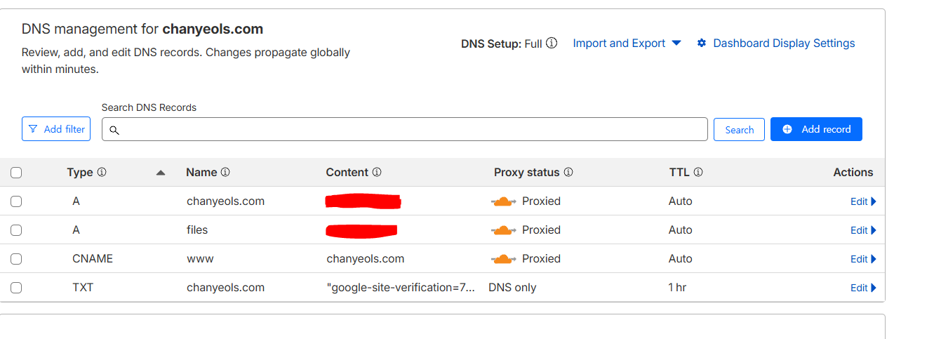Cloudflare DNS 설정