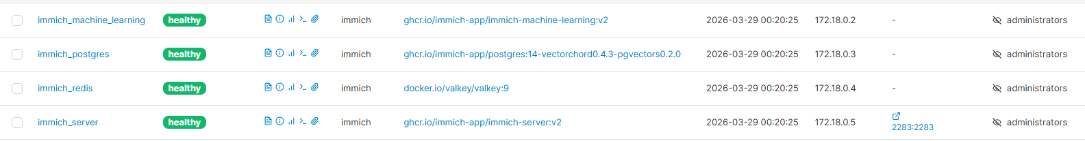 docker compose ps 결과 - 모든 컨테이너 running 상태