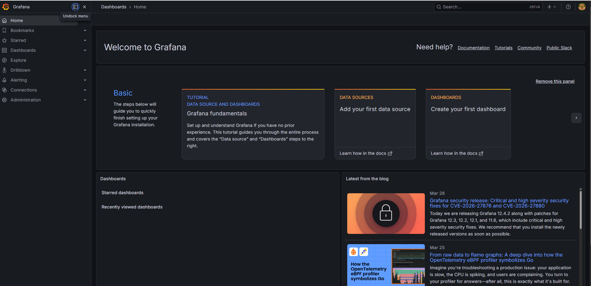 Grafana 모니터링 대시보드